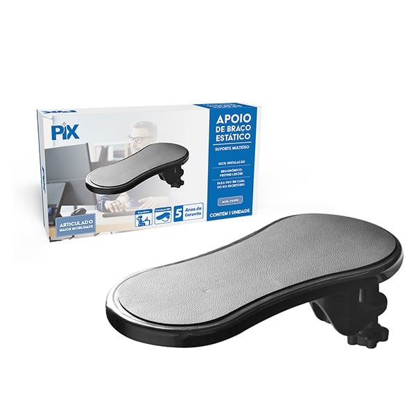 Apoio ergonômico estático para os braços, Preto, PX-FP5 079-0096, Pix - CX 1 UN