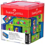 Apontador com depósito Glimmer, Botânica, Azul e Amarelo, Faber-Castell - DP 25 UN