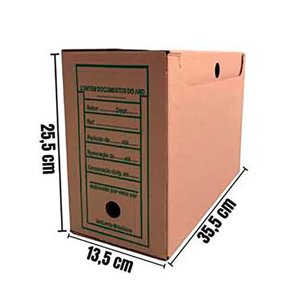 Arquivo morto papelão pardo, 355 x 135 x 255mm, 446K, Goodie - CX 25 UN