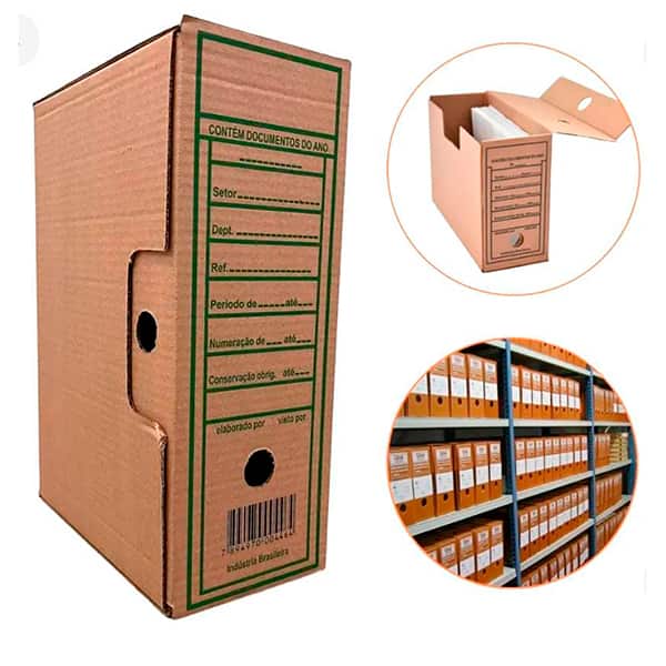 Arquivo morto papelão pardo, 355 x 135 x 255mm, 446K, Goodie - CX 25 UN