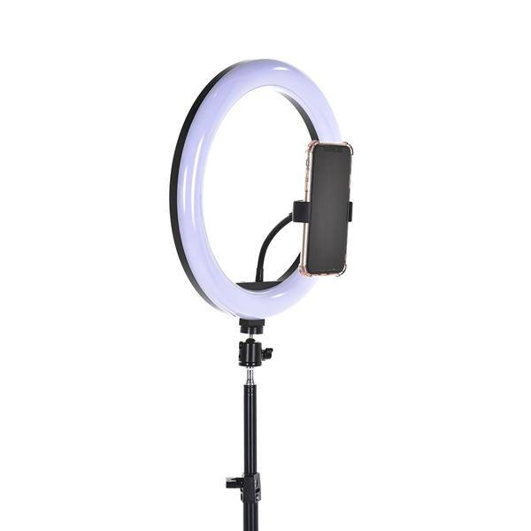 Ring Light Iluminador c/ Anel 10" Polegadas - 25cm c/ 3 Tonalidades de Luz, Tripé de 2,10m e Suporte para Smartphone - Smarts PC 1 UN