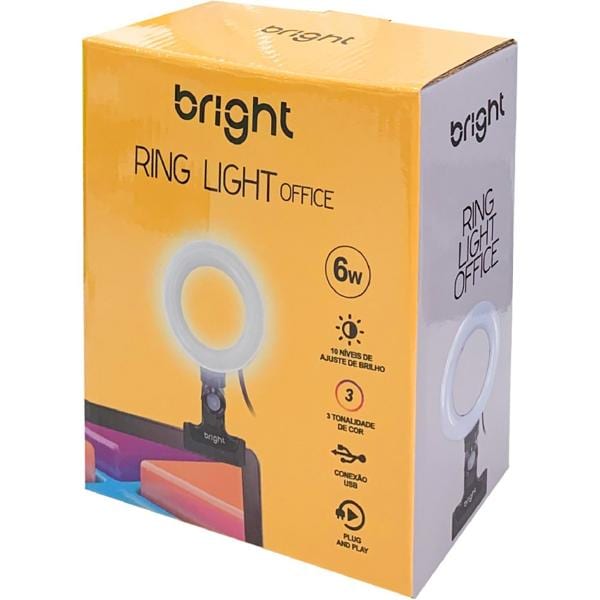 Ring Light Officer, com controle de intensidade, USB, ST002, Bright - CX 1 UN