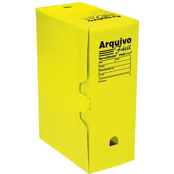 Arquivo morto novaonda fácil 250x130x350mm amarelo 044006 Polibrás PT 5 UN