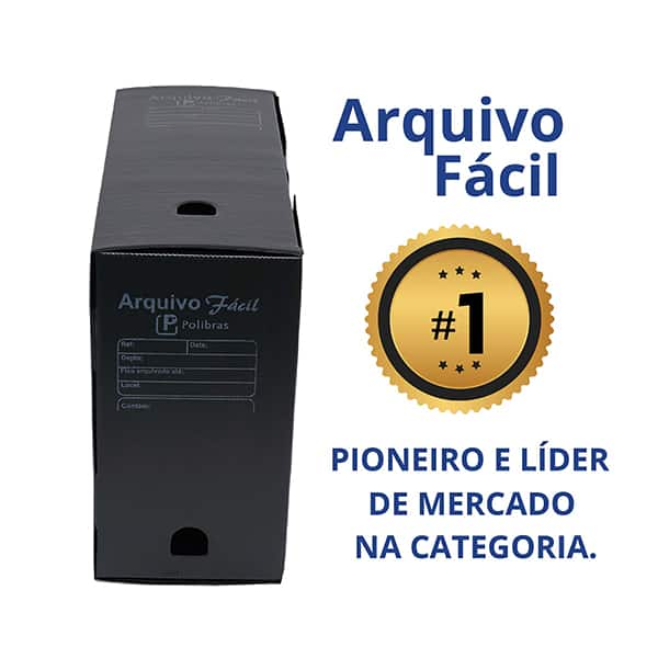 Arquivo morto novaonda com 5 unidades, 250mm x 130mm x 350mm, Preto, 044004, Polibrás - CX 5 UN