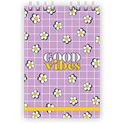 Caderneta de apontamento com pauta Good VIbes, 70 folhas, 145 x 215mm, Lilás, Abyara - PT 1 UN Caderneta de apontamento com pauta Good VIbes, 70 folhas, 145 x 215mm, Lilás, Abyara - PT 1 UN