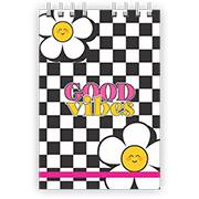 Caderneta de apontamento com pauta Good VIbes, 70 folhas, 145 x 215mm, Preto e branco, Abyara - PT 1 UN Caderneta de apontamento com pauta Good VIbes, 70 folhas, 145 x 215mm, Preto e branco, Abyara - PT 1 UN