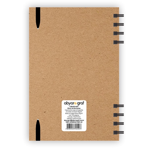 Caderneta apontamento c/ pauta 145x215 Kraft pt 70fl Abyara PT 1 UN