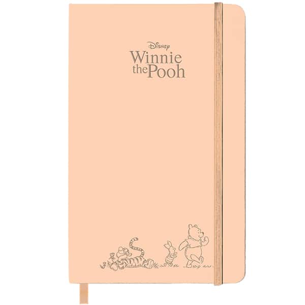 Caderno para Anotações Ursinho Pooh, 80 Folhas sem Pauta, 13 x 21cm, Bege, Spiral - PT 1 UN