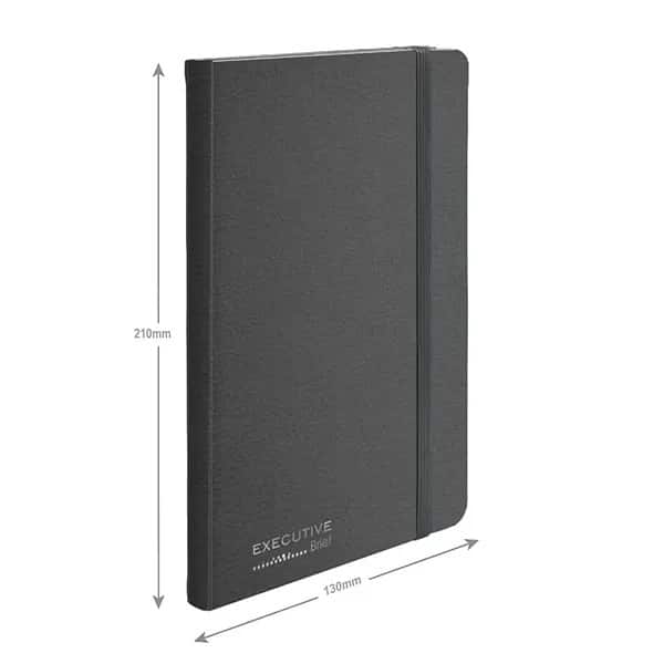 Caderno para Anotações com Pauta, 13cm x 21cm, 80 Folhas, Cinza, Brief Executive - PT 1 UN