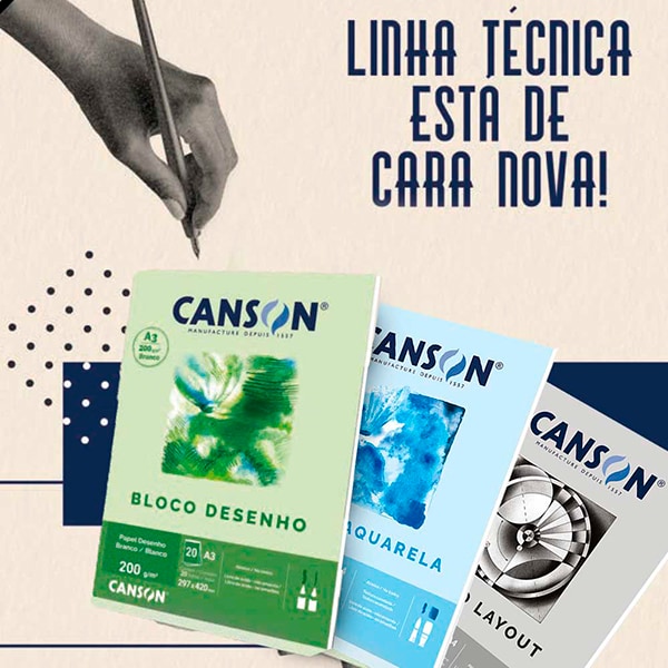 Bloco de desenho A4 branco 200g Canson BL 20 FL