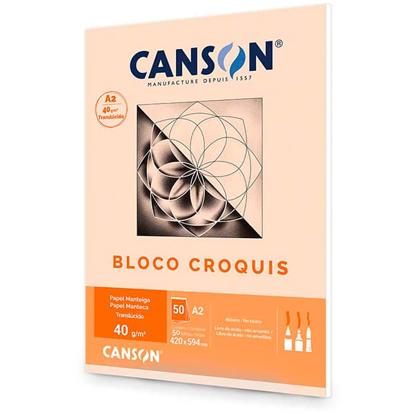 Bloco papel manteiga croquis A2 40g Canson BL 50 FL