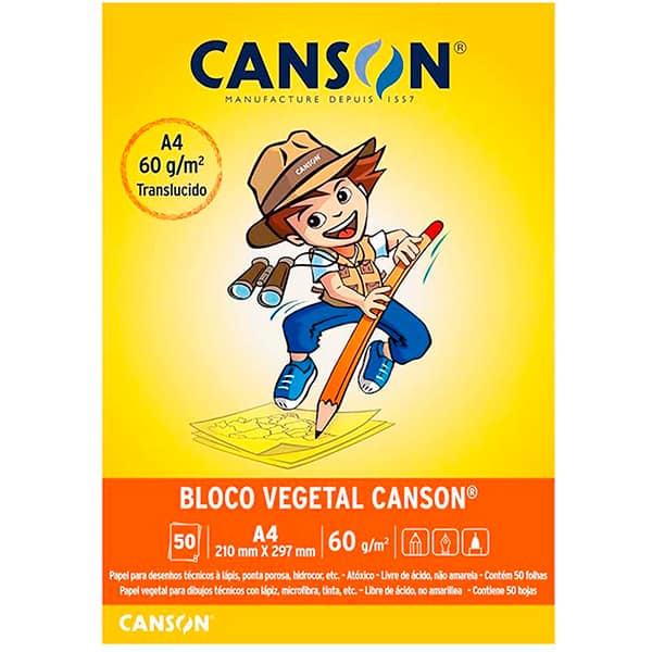 Bloco vegetal liso A4 60g Canson BL 50 FL