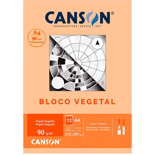 Bloco vegetal liso A4 90g Canson BL 50 FL