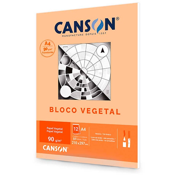 Bloco vegetal liso A4 90g Canson BL 50 FL