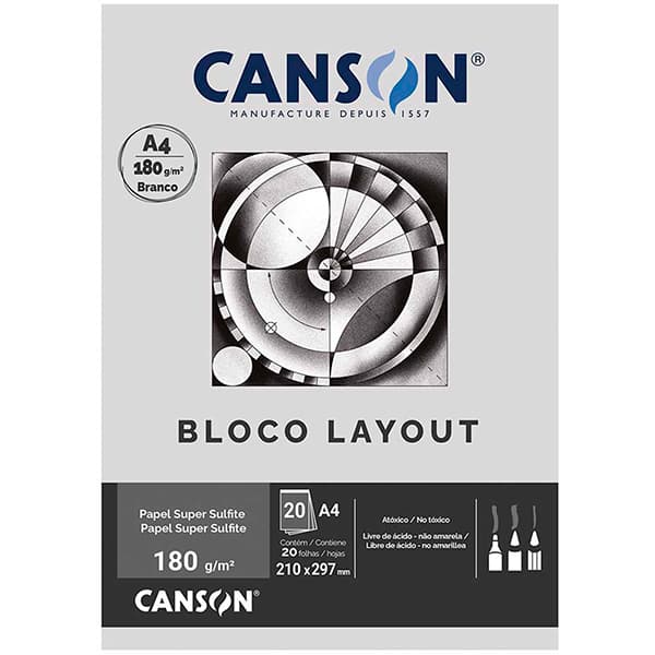 Bloco lay-out liso A4 180g Canson BL 20 FL