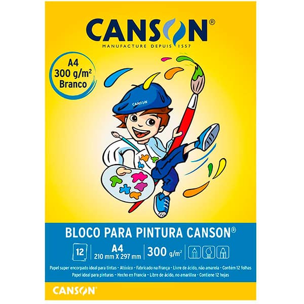 Bloco pintura A4 300g Canson BL 12 FL