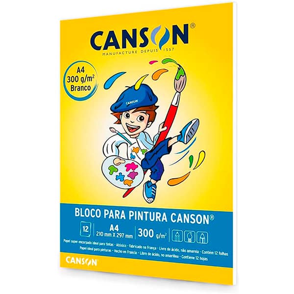 Bloco pintura A4 300g Canson BL 12 FL