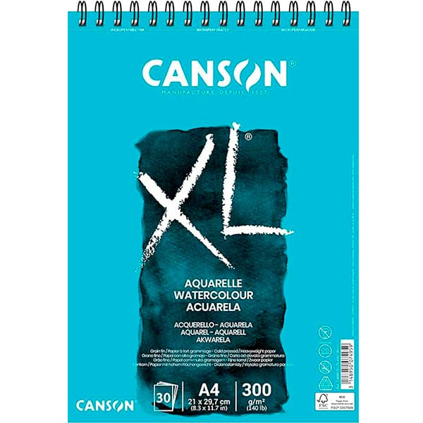 Bloco XL espiral aquarelle A4 300g Canson BL 30 FL