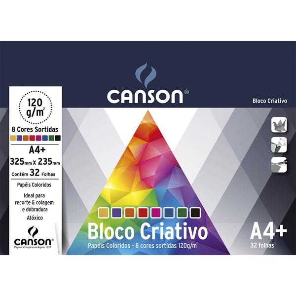 Bloco Criativo 120g 325x235mm c/8 cores 66667158 Canson BL 32 FL