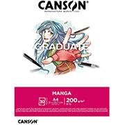 Bloco de desenho A4, Mangá, Branco, 200g, C31250P030, Canson - BL 30 FL