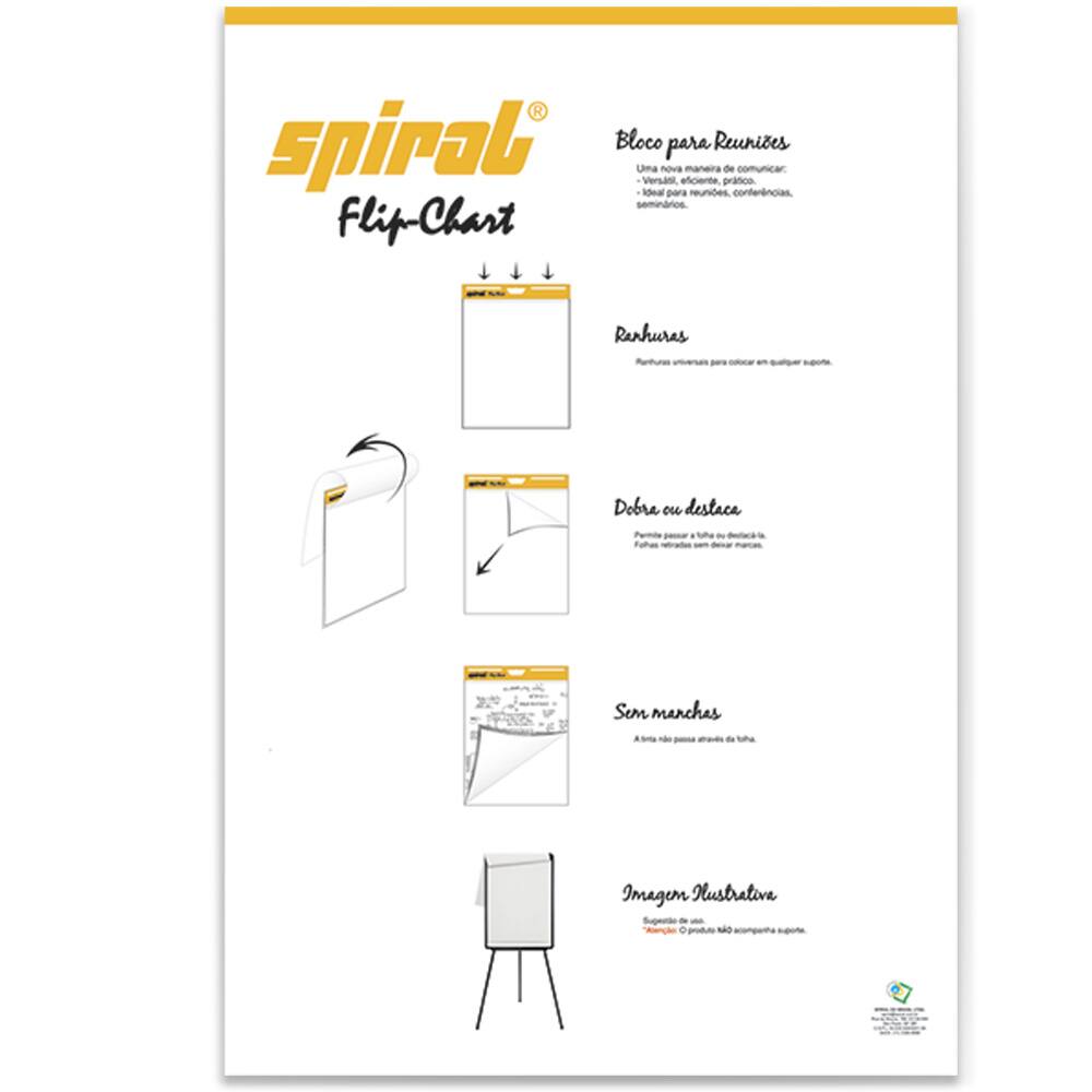 Bloco flip chart 75gr 64x88cm (c/50 fls) 94988 Spiral PT 1 UN