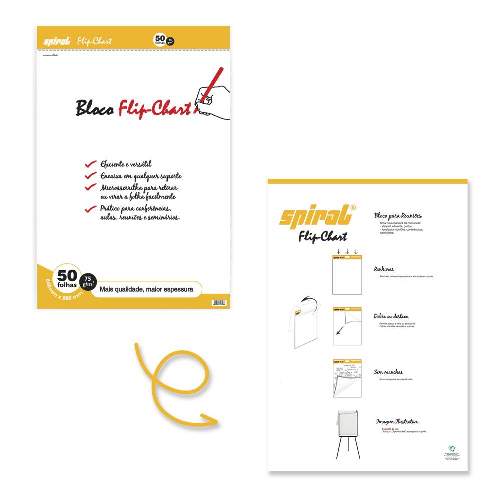 Bloco flip chart 75gr 64x88cm (c/50 fls) 94988 Spiral PT 1 UN