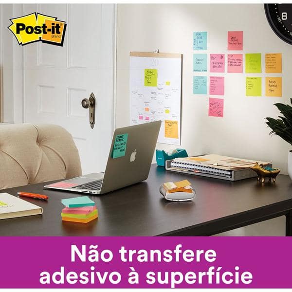 Bloco de Notas Super Adesivas Post-it Azul Elétrico 76 mm x 76 mm - 90 folhas - CX 1 UN