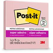 Bloco Adesivo Notas Super Adesivas Post-It Rosa, 76mm X 76mm - 90 Folhas - BL 1 UN Bloco Adesivo Notas Super Adesivas Post-It Rosa, 76mm X 76mm - 90 Folhas - BL 1 UN