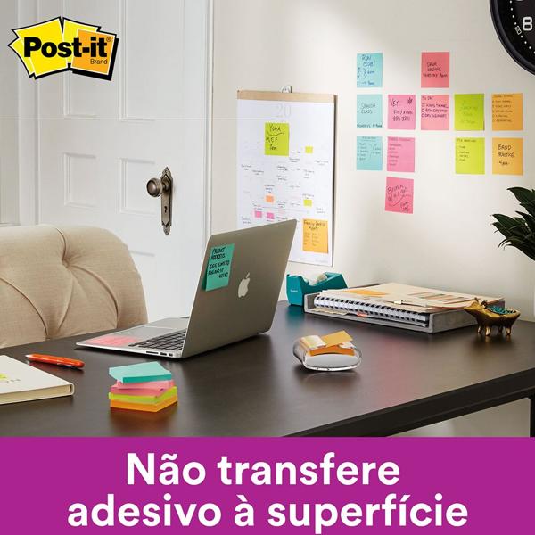 Bloco de Notas Super Adesivas Post-it Azul 76 mm x 76 mm - 45 folhas - BT 1 UN