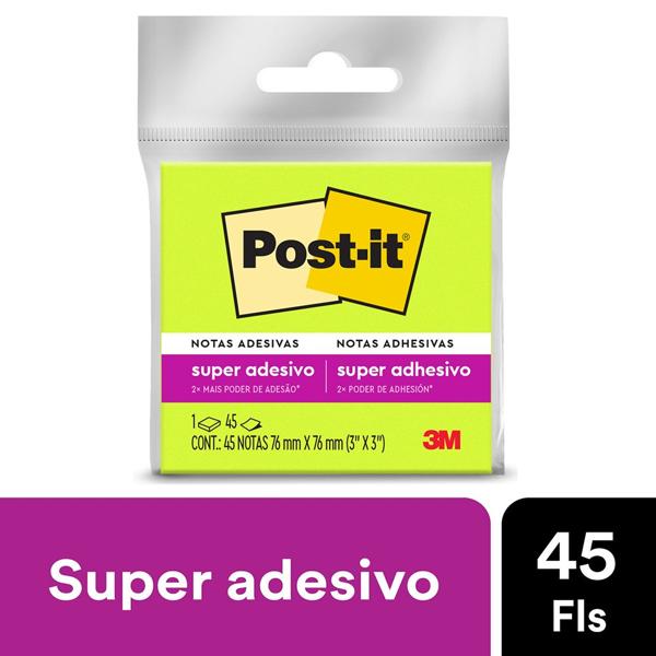 Bloco de Notas Super Adesivas Post-it Verde 76 mm x 76 mm - 45 folhas - BT 1 UN