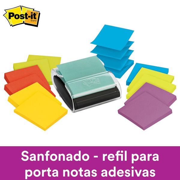 Bloco de Notas Super Adesivas Post-it Refil Amarelo Sol 76 mm x 76 mm - 90 folhas - PT 1 UN