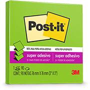 Bloco Adesivo Notas Super Adesivas Post-It Verde Neon 76mm X 76mm - 90 Folhas - PT 1 UN Bloco Adesivo Notas Super Adesivas Post-It Verde Neon 76mm X 76mm - 90 Folhas - PT 1 UN