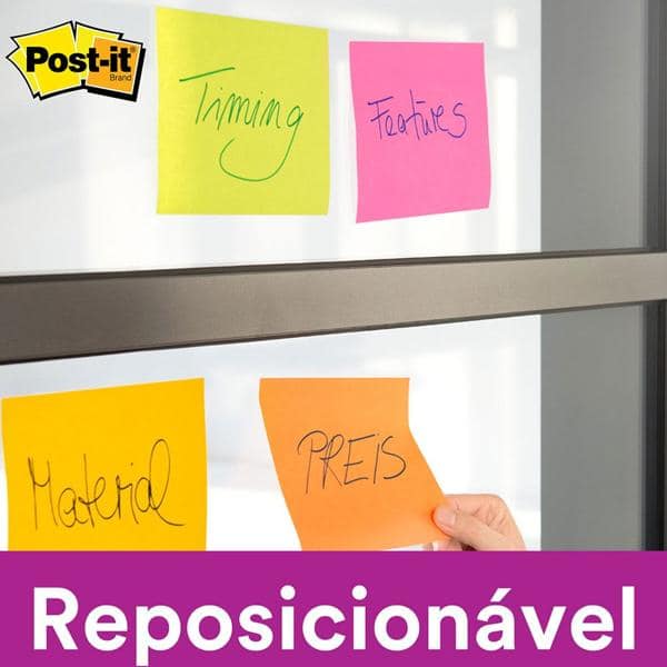 Bloco de Notas Super Adesivas Post-it Pink 76 mm x 76 mm - 90 folhas - PT 1 UN