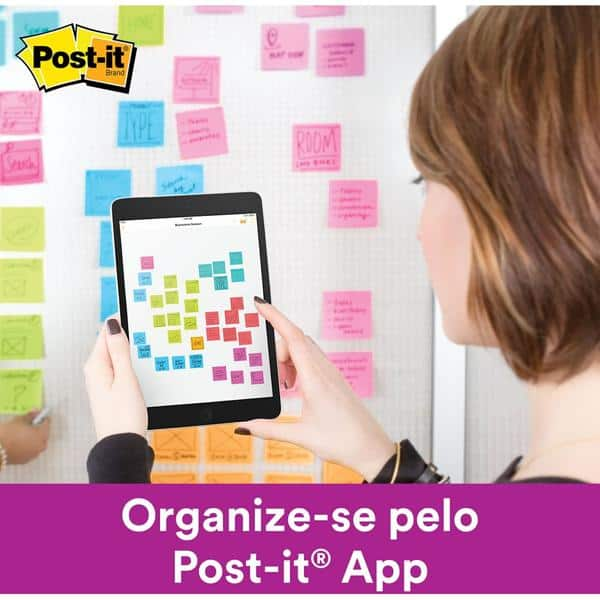 Bloco de Notas Super Adesivas Post-it Rosa Poppy 76 mm x 76 mm - 90 folhas - PT 1 UN