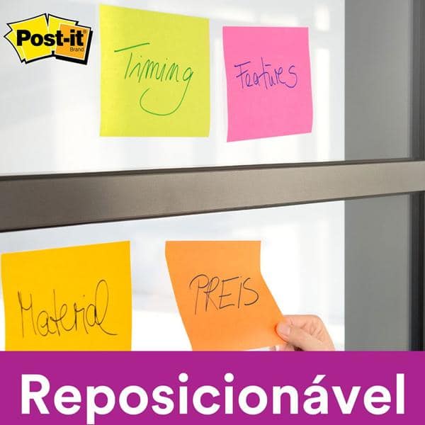 Bloco de Notas Super Adesivas Post-it Rosa Milênio 76 mm x 76 mm - 90 folhas - PT 1 UN