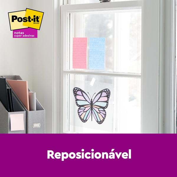 Bloco de Notas Adesivas pautado Post-it, Coleção Paixão por viajar, 101 mm x 152 mm, 270 folhas, 3M - BL 1 UN