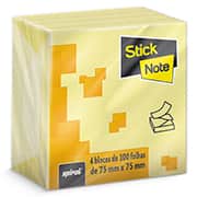 Bloco Adesivo Pop-Up 75mm X 75mm Amarelo com 400 Folhas Stick Note - PT 4 UN Bloco Adesivo Pop-Up 75mm X 75mm Amarelo com 400 Folhas Stick Note - PT 4 UN