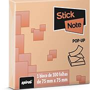 Bloco Adesivo Pop-Up, 75mm X 75mm, Salmão, 100 Folhas, Stick Note - PT 100 UN