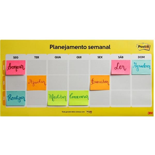 Calendário Semanal Post-it com 2 Blocos 38mm X 50mm - PT 1 UN