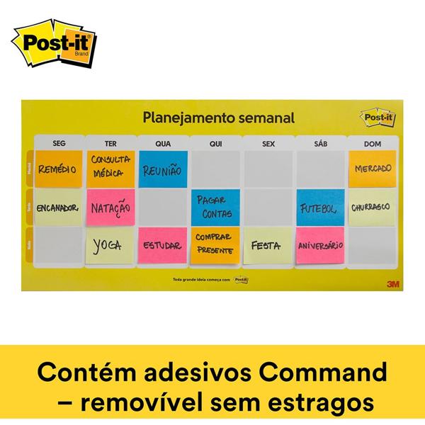 Calendário Semanal Post-it com 2 Blocos 38mm X 50mm - PT 1 UN