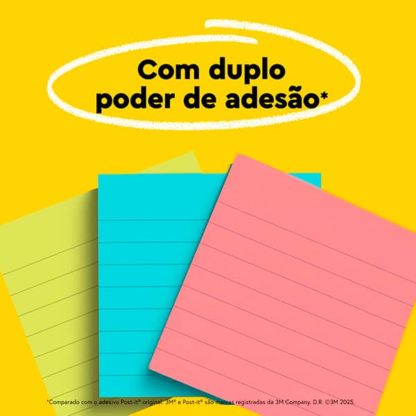 Bloco Adesivo Post-It, Pautado, 47,6mm X 47,6mm - 150 Folhas, PT 3 UN Bloco Adesivo Post-It, Pautado, 47,6mm X 47,6mm - 150 Folhas, PT 3 UN