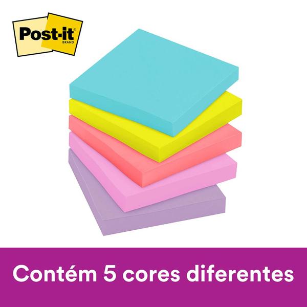 Bloco de Notas Adesivas Post-it Coleção Supernova, 76x76mm, 450 folhas, 3M - BL 5 UN