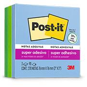 Bloco Adesivo Post-It Coleção Oásis 3 Bloco 76X76mm 270 Folhas 3M - PT 1 BL Bloco Adesivo Post-It Coleção Oásis 3 Bloco 76X76mm 270 Folhas 3M - PT 1 BL