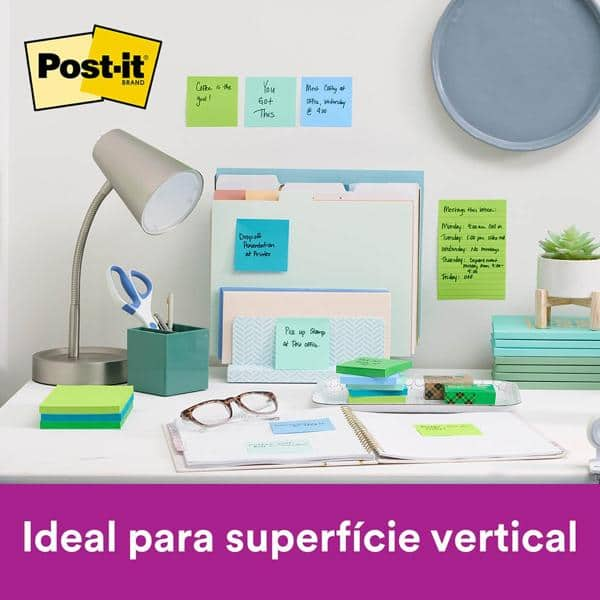 Bloco de Notas Adesivas Post-it Coleção Oásis, 3 blocos, 76x76mm, 270 folhas, 3M - PT 1 BL