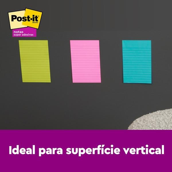 Bloco de Notas Super Adesivas Post-it, Pautados, 101 mm x 152 mm, 90 folhas, Coleção Supernova, HB00476948, 3M - BT 3 UN