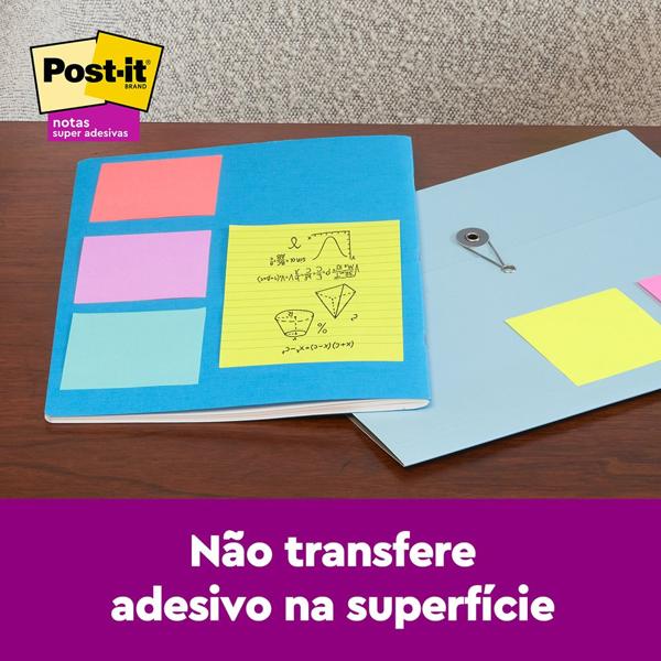 Bloco de Notas Super Adesivas Post-it, Pautados, 101 mm x 152 mm, 90 folhas, Coleção Supernova, HB00476948, 3M - BT 3 UN