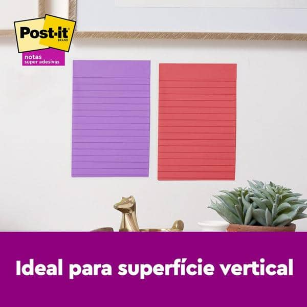 Bloco de Notas Super Adesivas Post-it, Pautados, 101mm x 152mm, 90 folhas, Coleção Diversão, HB00477162, 3M - BT 3 UN