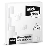 Bloco autoadesivo 76x76 branco c/100fls Stick Note PT 1 UN