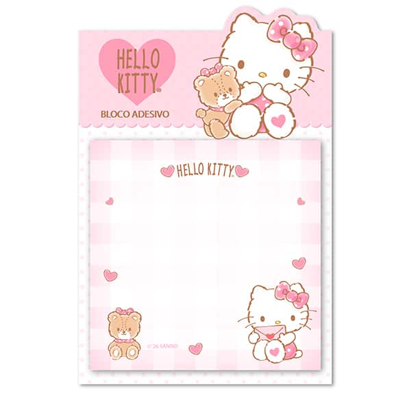 Bloco Autoadesivo Hello Kitty, 73 x 73mm, 50 folhas, Stick Note - PT 1 UN