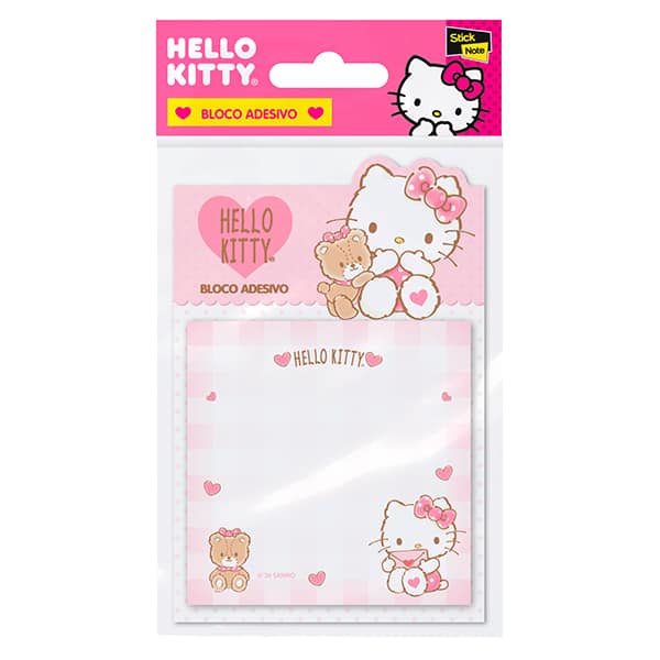Bloco Autoadesivo Hello Kitty, 73 x 73mm, 50 folhas, Stick Note - PT 1 UN